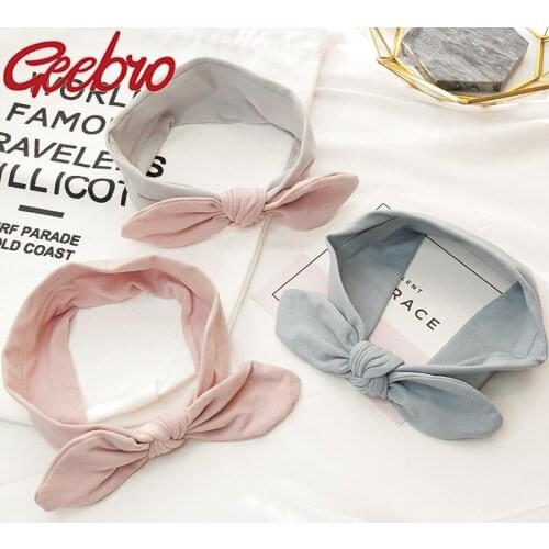 Children Bow Headband Cotton Sweet Girls Hairbands Candy Color Hair Accessories Cute Bow Knot Headdress For Kids Gifts