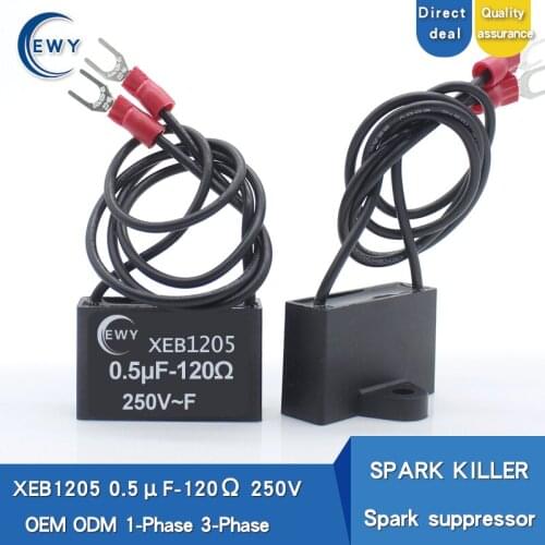 5 pcs of free shipping 0.5uF 120ohm 250V SPARK KILLER XEB1205 spark quencher anti-interference electronic arc extinguisher