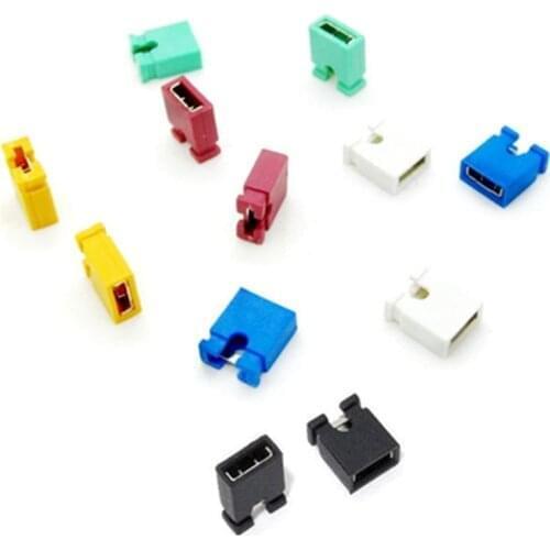100pcs Connector cap 2.54mm Standard Circuit Board Jumper Cap Shunts Short Circuit Cap Short Connection Block