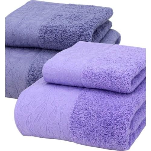 2pcs/set Luxury Combed Cotton Bath Towel Set Juegos De Toallas 1pc Bath Towel + 1pc Face Towel Cotton Towels Bathroom Set EAT51