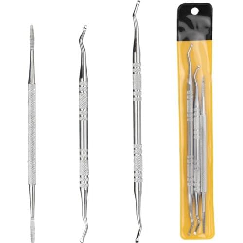 3pcs Toe Nail Care Hook Ingrown Double Ended Ingrown Toe Correction Lifter File Manicure Pedicure Toenails Clean Foot Care Tool