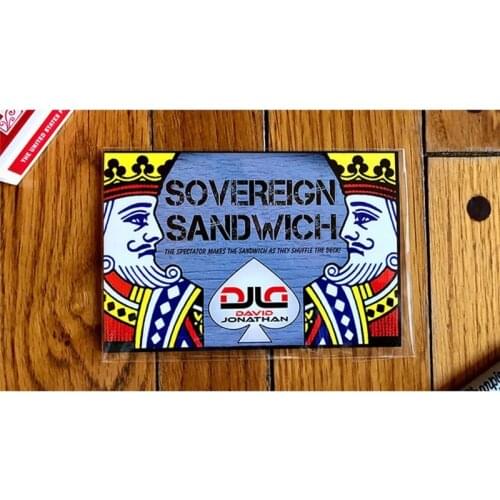Sovereign Sandwich (Gimmick and Online Instruction) by David Jonathan Card Magic Tricks Illusions Close up Magia Magician Fun