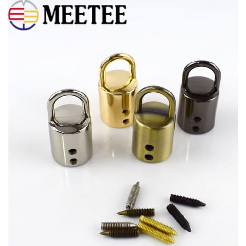 Meetee 5pcs 11mm Bag Metal Buckle Handbag Strap Tassel Fringe Cap Clasp Hanger Cords Lock Stopper DIY Hardware Accessories KY037