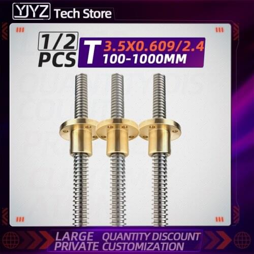 T3.5*0.609 T3.5*2.4 miniature screw stainless steel trapezoidal thread screw with nylon nut