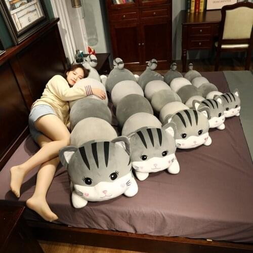 New 80/100/120cm Cartoon Long Animals Plush Toy Squishy Sleeping Friend Stuffed Cat Doll Kids Girl Baby Birthday Christmas Gift