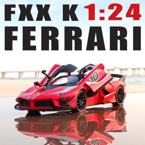 New 1:24 Alloy Model Car Diecast Miniature Ferrari FXX K Supercar Metal Vehicle Pull Back Play Christmas Toy for Children Gifts