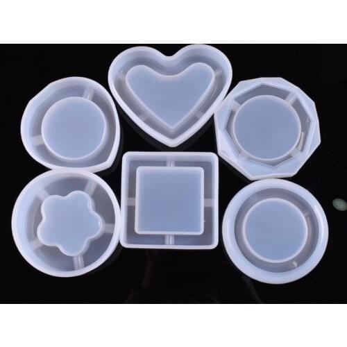 New Mirror Ashtray Silicone Mold Crystal Epoxy UV Resin Plastic Manual Flower Container Glossy Polished