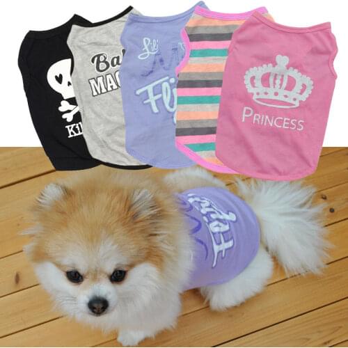 Dog Clothes Printed Dog Vest Summer Breathable Chihuahua Yorkshire Puppy Vest T-shirt Cheap Pet Clothing For Small Middle Dogs