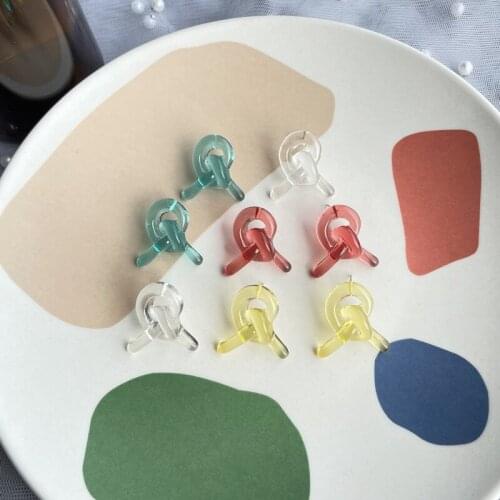 Origin Summer Sweet Tie Multicolor Dangle Earring for Women Transparent Resin Bowknot Multiple Earring Jewelry Pendientes