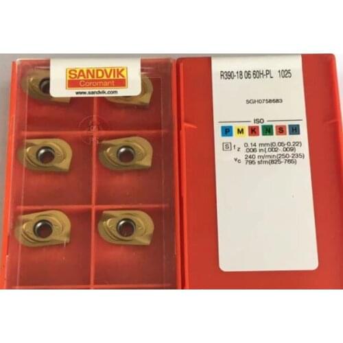 ORIGINAL 10PCS CARBIDE INSERT R390-180660H-PL1025