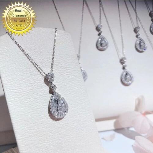 100% 18K white gold diamond necklace all use 0.4ct diamond and have certificate