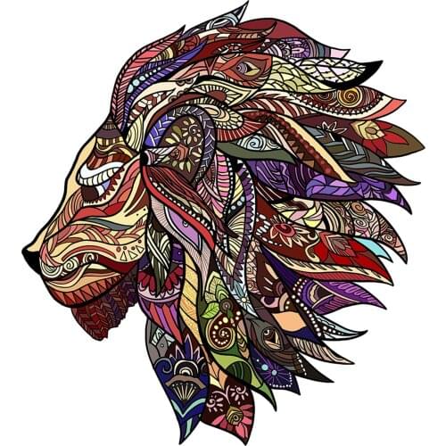 DIY Wooden Jigsaw Puzzle Mysterious Lion Wood Puzzles Game Each Piece is Animal Shaped Puzzles for Adults Kids Educational Toys