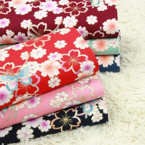 Half yard thicken cotton fabric soft breeze gilt butterfly print, handmade DIY bag garment dress cloth 100% cotton B118