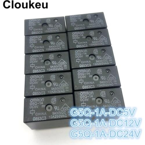 2Pcs Relay DIP4 G5Q-1A- DC5V DC12V DC24V 5V 12V 24V 10A