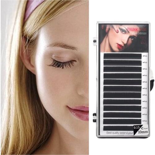 Thinkshow 10 Trays/Lot Individual Silk False Eyelash Extension BCD Curl All Size Fake Eyelashes Lashes Cilios Free Shipping