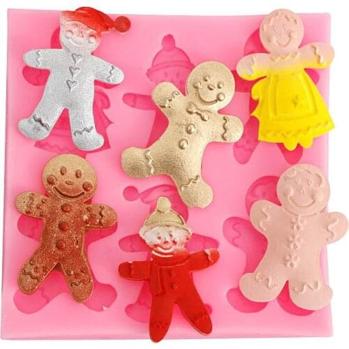 Free Shipping 6 Christmas Snowman Cooking Tool Decoration Silicone Mold Baking Fondant Sugar Craft Molds Diy Cake Cake
