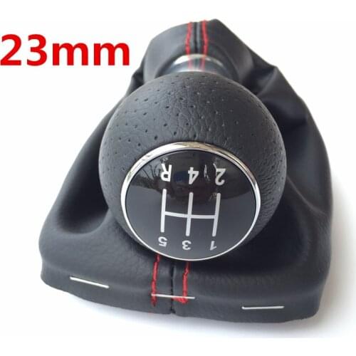 Newbee 23mm Car Manual Gear Shift Knob Lever Stick Pen Head Leather Gaiter Boot Cover Case For Audi A3 8L 2001 2002 2003