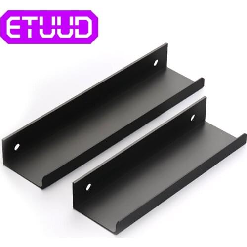 6PC Black Hidden Cabinet Handles Aluminum Alloy Kitchen Cupboard Pulls Drawer Knobs Furniture Handle Bedroom Door Hardware tools