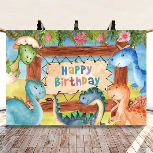 Dinosaurs Theme Triceratops Kids Love Cartoon Backdrops Birthday Party Photo Background Decoration for Photography Props
