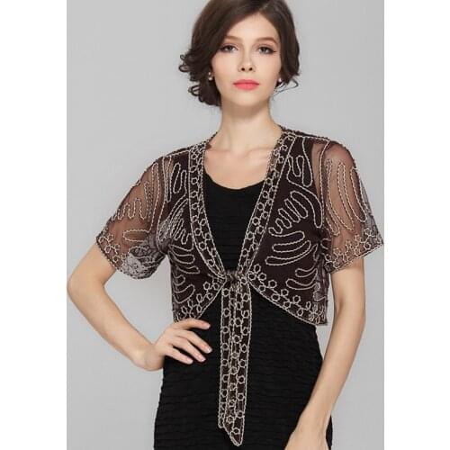 1920s Gatsby Vintage Retro Shawl Short Tops Party Evening Cloak Jackets Bridal Wedding Wraps Bolero Flapper Cape