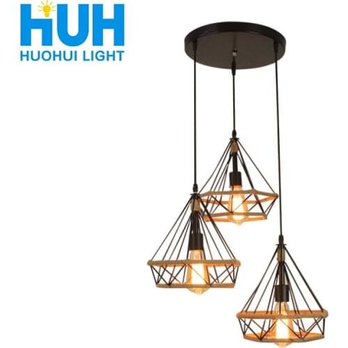 Vintage Rope Pendant Light Lamp Vintage Loft Creative lighting American Style E27 LED Edison Bulb Industrial Loft Pendant Lamp