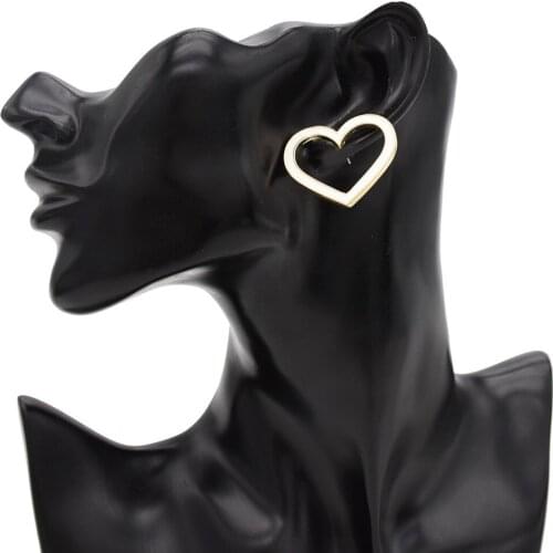 2 Colors Korean New Fashion Heart Shaped Love Cute Stud Earrings Valentines Day Present Women Party Engagement Charming Jewelry