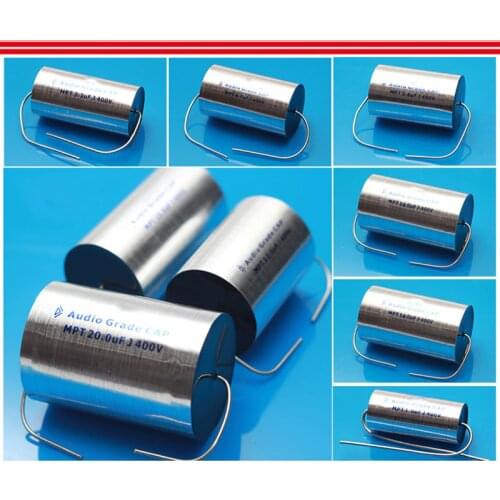 1Pieces Audiophiler Axial MPT MKP 400V HIFI DIY Treble Mediant Capacitor for Speaker Frequency divider Non-polar Capacitor