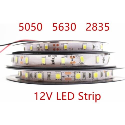DC 12V RGB Led Strip 5050 5630 2835 SMD Not Waterproof 5M 60Led/M Led Stripe Fita Led String Bar Light Bombillas Led Tape
