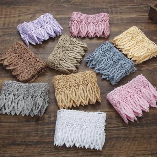 15Yards High Quality 10cm 10 colors option Flower Embroidered Lace Fabric Trim Ribbons DIY Sewing Handmade Materials garment
