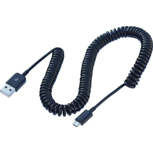 Micro USB Spring Coiled Cable Extension portable Retractable USB Data Charger Cables