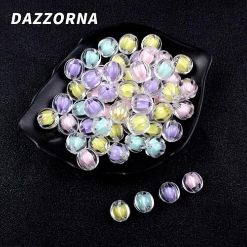 20/40/60/80/100Pcs/Lot 12mm Acrylic Beads Transparent Thread Round Loose Beads for DIY Jewelry Necklace Bracelect Accesories