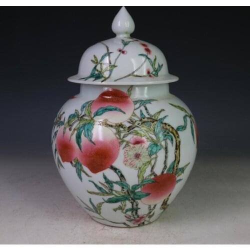 4 Antique QinggDynasty porcelain pot,Pastry Peach jar, Hand-painted crafts,Collection&Adornment,Free shipping