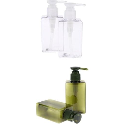 4x 150ml PET Empty Pump Containers For Shampoo Emulsion Green+Clear
