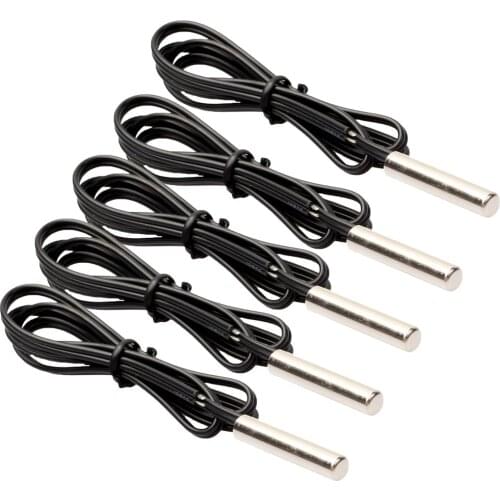 5pcs NTC 10K Ohm 1% 3435 Thermistor Temperature Sensor Cylinder Probe 0.5M Wire For Household Appliances Such As Airconditioners