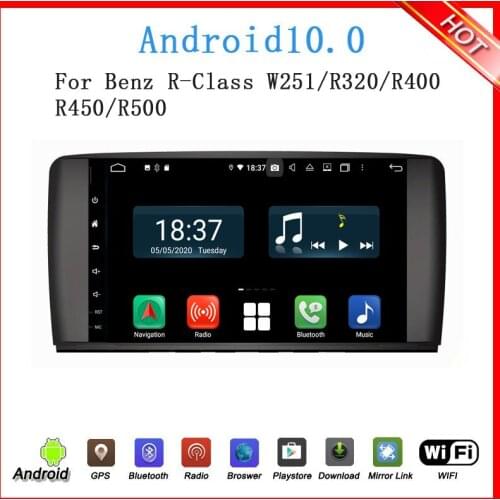 2din 9" Android 9.0 car multimedia player for benz R-Class W251 W280 W300 W320 W500 R63 car radio bluetooth gps navi wifi 4G+64G
