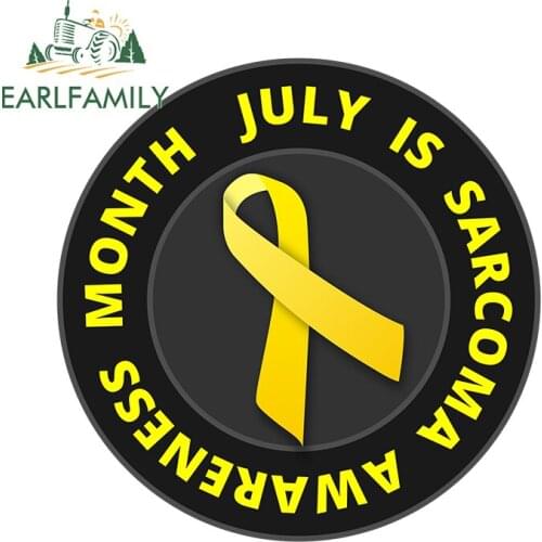 EARLFAMILY 13cm x 12.1cm for July Is Sarcoma Awareness Month Car Stickers Waterproof Creative Air Conditioner Surfboard Decal