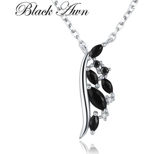 Black Awn 2020 Hot Sale Fashion Lucky Trendy Genuine 100% 925 Sterling Silver Necklaces Pendants Jewelry Necklace Women K040