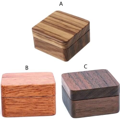 95AB High Quality Rustic Men Suit Wooden Cufflink Gift Box Portable Sleeve Button Jewelry Walnut Wood Keepsake Storage Box