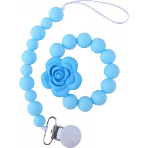 Infanr Kids Beads Nipples Holder Chew Toys Accesories New Safe Silicone Gel Molar Toys Teething Pacifier Chain Clips