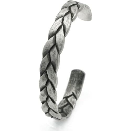 Hip Hop European and American Fashion Retro Tide Brand Titanium Steel Personality Male Street Punk 1314 Twist Bracelet Bangles