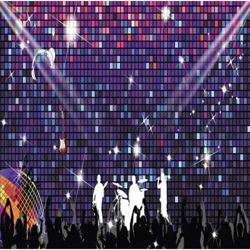 Sparkly Rock Concert Led DJ Light Stage Background polyester or Vinyl cloth High quality Computer print party backdrops