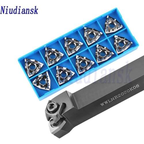1pc WWLNR1616H08 WWLNR2020K08 WWLNR2525M08 External Tool Holder WWLNR Arbor 10pcs WNMG0804 Carbide Inserts CNC Turning Tool Suit