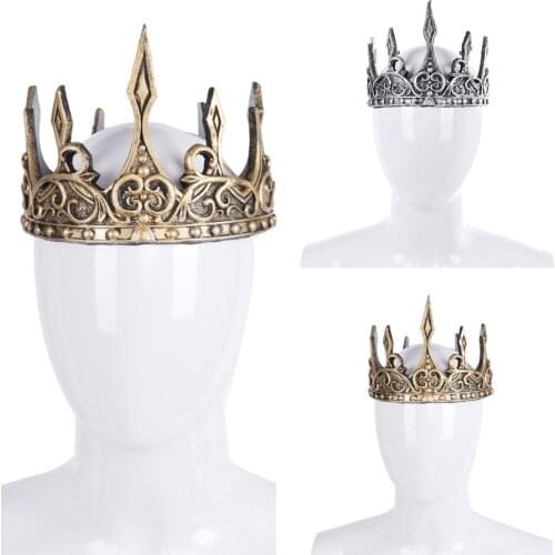 Golden silver crown Medieval King retro headdress Cosplay props men and womens PU foam crown role play accessories props