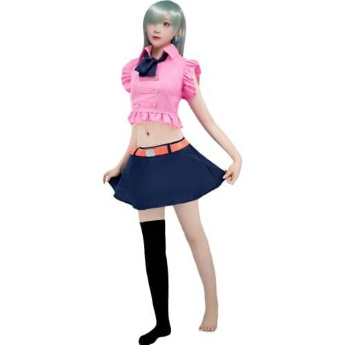 The Seven Deadly Sins Cosplay Elizabeth Custume Dress Pink Dresses Halloween Outfit