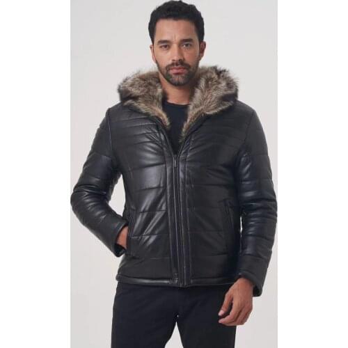 2021 new mens winter coat with raccoon dog fur collar high-quality mens formal brand apparel OGMANDO515