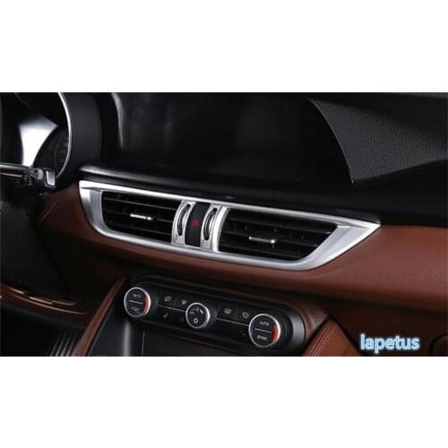 Lapetus Central Air Conditioning AC Outlet Vent / Warning Lights Decorative Frame Cover Trim For Alfa Romeo Stelvio 2017 - 2020