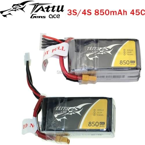 TATTU LiPo Battery 3S 4S 850mah 45C 11.1V XT30 Plug Violence Lithium Li-Polymer Battey for FPV Racing Drone Quadcopter