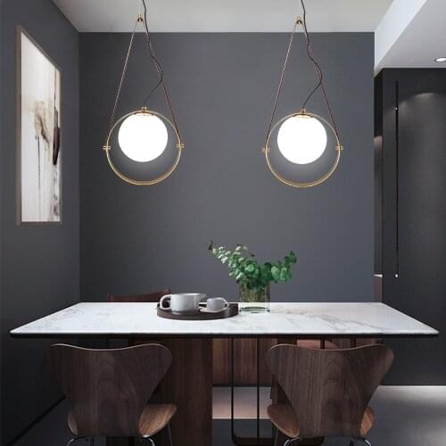 Minimalist Glass Ball Pendant Lights Living Bedroom Dining Room Restaurant Gold Iron Decor Modern Fixtures Lighting AC90-260V