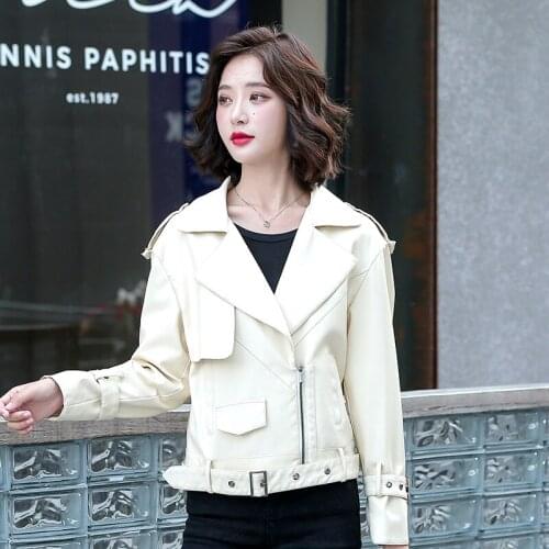 Large Size 3XL PU Female Leather Clothing New 2021 Leather Coat Women Short Slim Spring And Autumn Jacket Women Coats Black