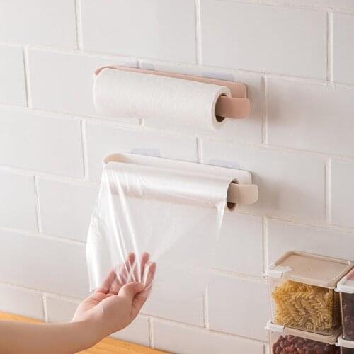 Multi-Functional Kitchen Storage Rack Non-Perforated Towel Rag Plastic Wrap Storage Rack Pot Cover Rack